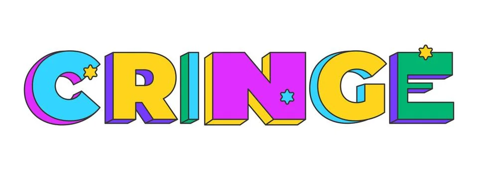 Cringe playful 3D text design Stock Illustration