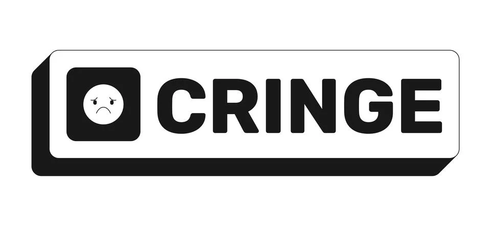 Cringe rectangle UI web button Stock Illustration