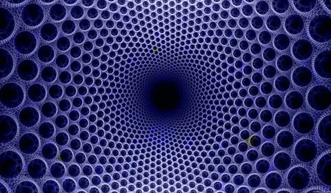 Crinkle Cut Psychedelic Pulse Digital abstract fractal image with an optically Illustrazione stock