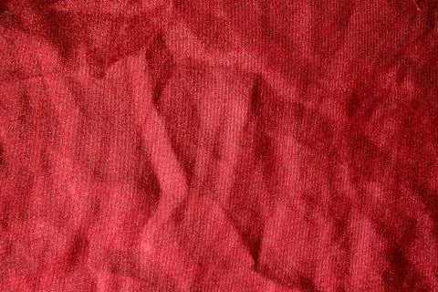 Crinkled red satin background texture Stock Photos