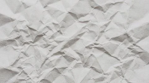 Crinkled White Paper Texture Background. Stock Photos