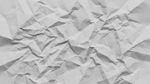 Crinkled White Paper Texture Background. Stock Photos