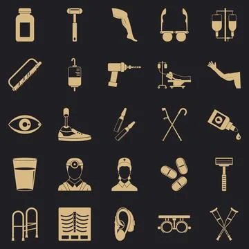 Cripple icons set, simple style イラスト素材