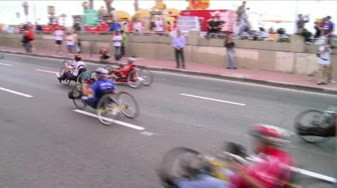 Crippleds marathon Stock Footage 690597