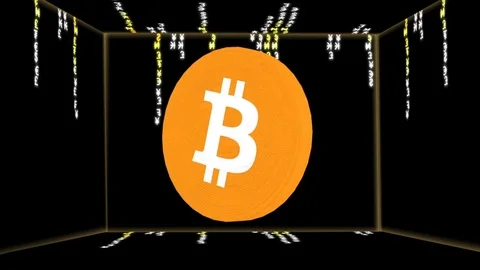 Cripto currency Bitcoin coin spin Stock Footage 76915779