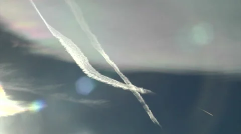 Cris Cross Contrails Stock Footage 54759654