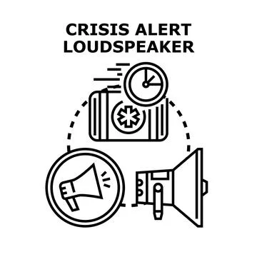 Crisis alert loudspeaker system announcing emergency communication Stock-Illustration