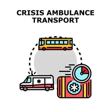 Crisis ambulance transport vector concept illustration Stock Illustration