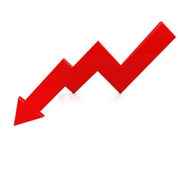 Crisis arrow red Illustrazione stock