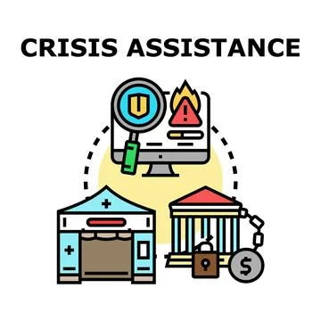 Crisis assistance concept, providing support and financial protection Stock Illustration