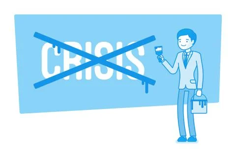 Crisis cancel cross Stock Illustration