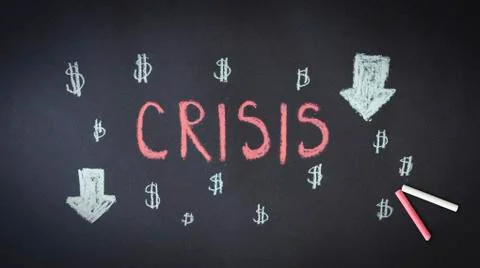 Crisis chalk drawing Stock Illustration