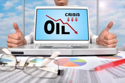 Crisis chart  on screen Stock Illustration