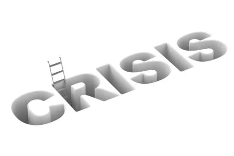 Crisis concept, 3D rendering Stock Illustration