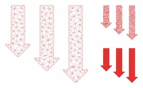 Crisis Direction Vector Mesh Wire Frame Model and Triangle Mosaic Icon Stockillustratie