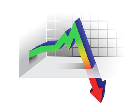 Crisis graph arrow Stock Illustration
