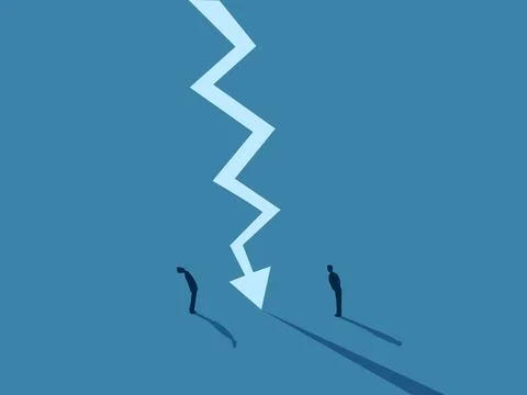 Crisis graph creates a rift between the two Stock Illustration