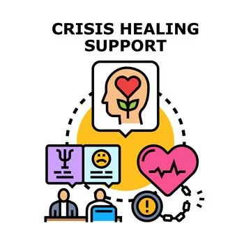 Crisis healing support vector illustration concept Stock Illustration