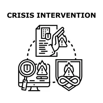 Crisis intervention managing business problems and protection Stock Illustration