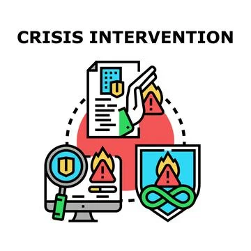 Crisis intervention managing business problems and protection Stock Illustration