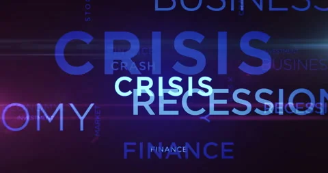 Crisis kinetic text abstract concept loop Stock Footage 235323445
