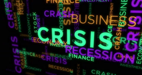 Crisis kinetic text abstract concept Stock Footage 235323645