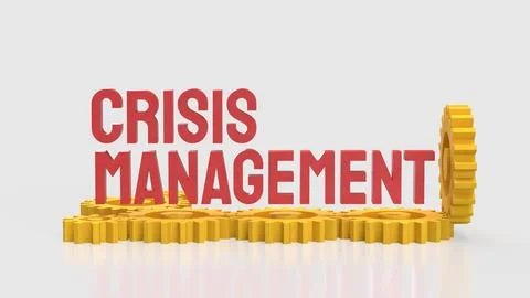 Crisis Management Business Strategy with Interlocking Gears Concept 3d render Stock Illustration