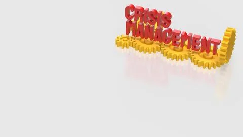 Crisis Management Business Strategy with Interlocking Gears Concept 3d render Stock Illustration