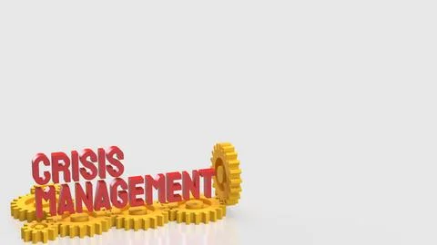 Crisis Management Business Strategy with Interlocking Gears Concept 3d render Stock Illustration