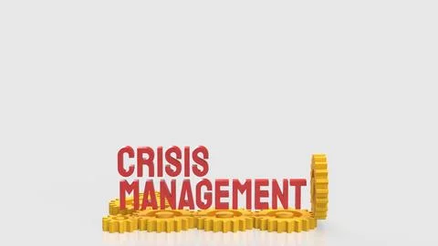 Crisis Management Business Strategy with Interlocking Gears Concept 3d render Illustrazione stock