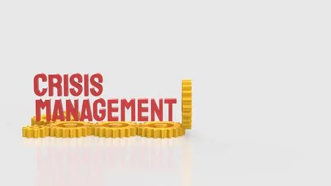 Crisis Management Business Strategy with Interlocking Gears Concept 3d render Stock Illustration