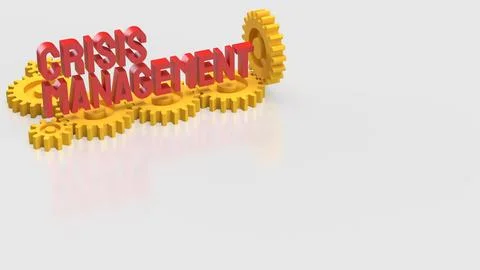Crisis Management Business Strategy with Interlocking Gears Concept 3d render Stock Illustration