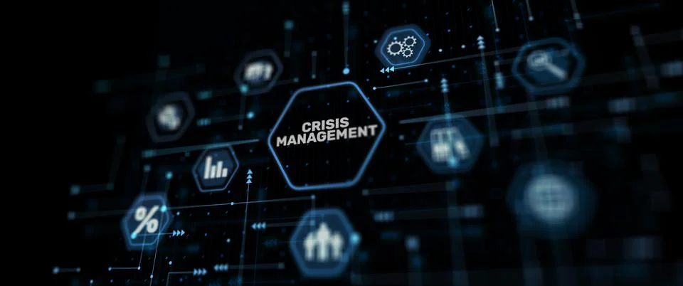 Crisis management concept. Procedure for finding a solution to the crisis Stockillustratie