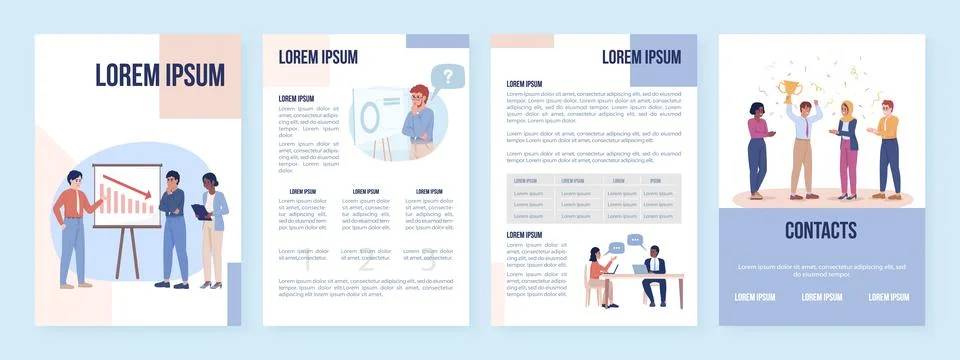 Crisis management flat vector brochure booklet template Illustrazione stock