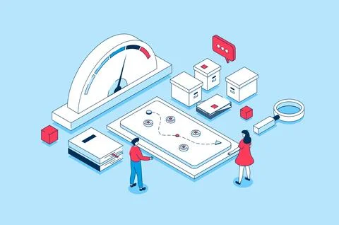Crisis Management Isometric Concept Stock Illustration