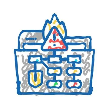 Crisis management plan icon doodle illustration 库存插图