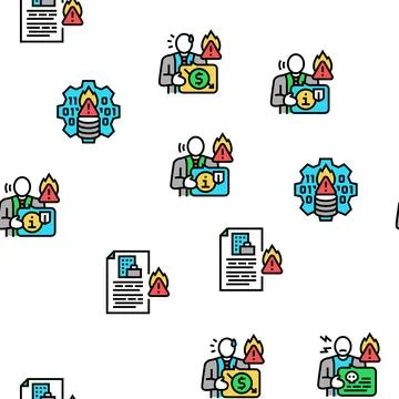 Crisis management risk strategy vector seamless pattern Illustration
