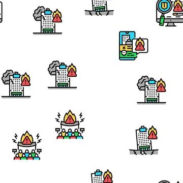 Crisis management risk strategy vector seamless pattern Stock Illustration