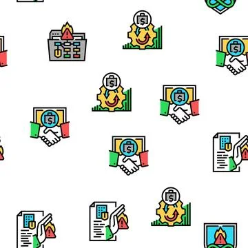 Crisis management risk strategy vector seamless pattern Illustration