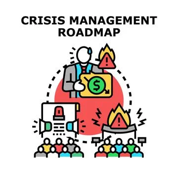 Crisis management roadmap planning resolving business problems 스톡 일러스트