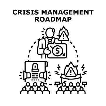 Crisis management roadmap planning resolving business problems Stock Illustration