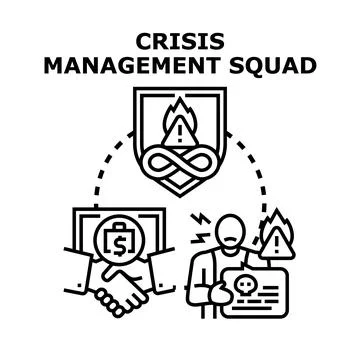 Crisis management squad handling problems and risks Illustrazione stock
