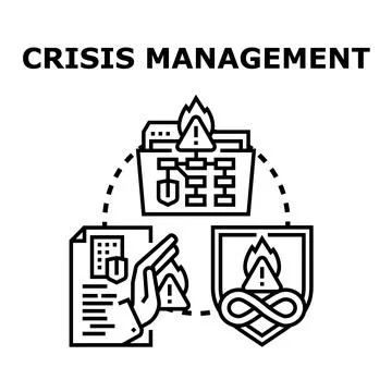 Crisis management strategy planning addressing urgent problems Stock Illustration
