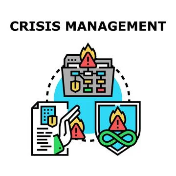 Crisis management strategy planning addressing urgent problems Illustrazione stock