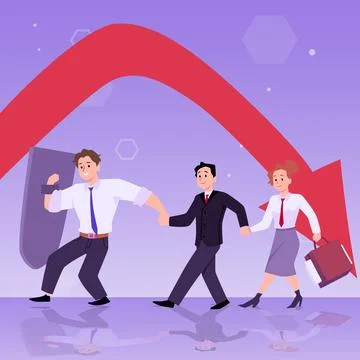 Crisis management strategy in teamwork, vector businessman with shield change 스톡 일러스트