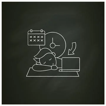 Crisis marker procrastinator chalk icon Stock Illustration
