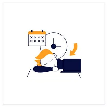 Crisis marker procrastinator flat icon Stock Illustration