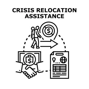 Crisis relocation assistance program for people moving 库存插图