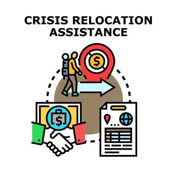 Crisis relocation assistance program for people moving Stock Illustration