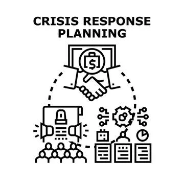 Crisis response planning and management process concept イラスト素材